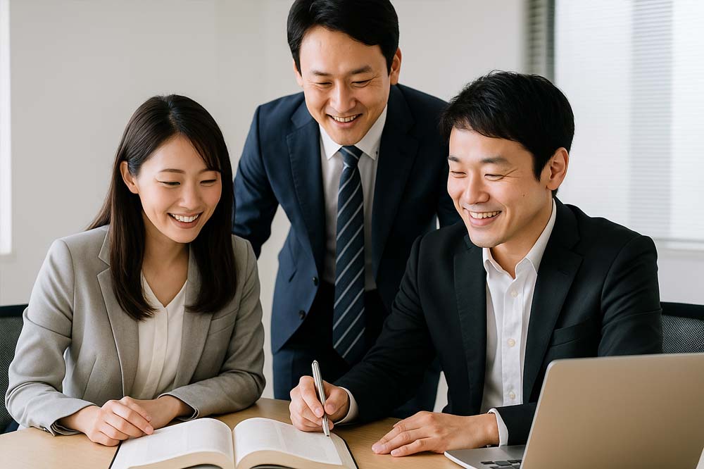 就業規則を確認する様子