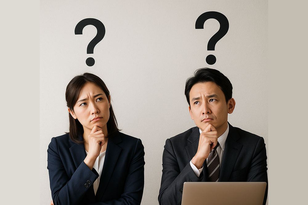 人事労務の二人が考えている様子