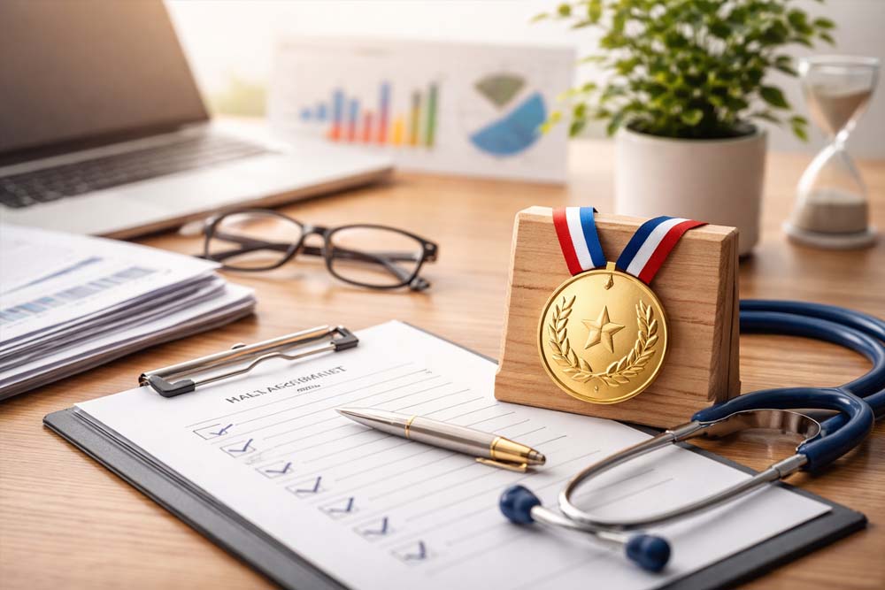 健康経営優良法人認定取得の抽象的なイメージ